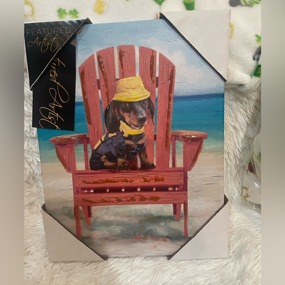 Dachshund canvas beach picture wall art - Picture 2 of 8